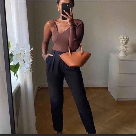 Zara Asymmetric Knit Top Chocolate - Picture 7 of 16